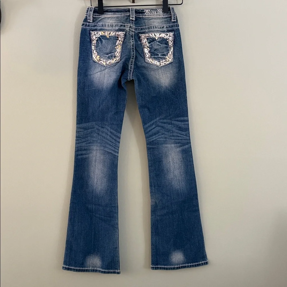 Miss Me Girls Boot Cut Embellished
Pockets Rhinestones Whiskering Rodeo NWOT - Picture 5 of 11